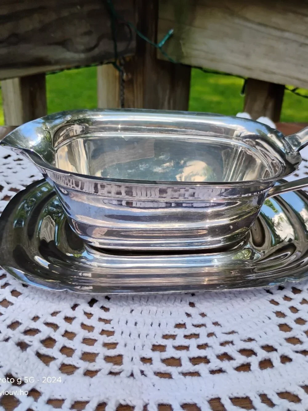 Reed and Barton Mayflower 5000 silver plated gravy boat with under plate made 19